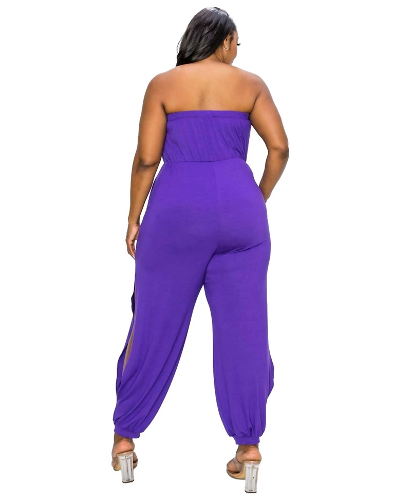 L I V D Plus Size Boucie Sleeveless Jumpsuit w/ Leg Slit