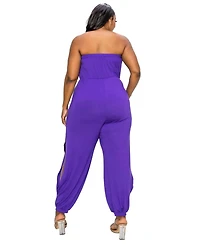L I V D Plus Size Boucie Sleeveless Jumpsuit w/ Leg Slit