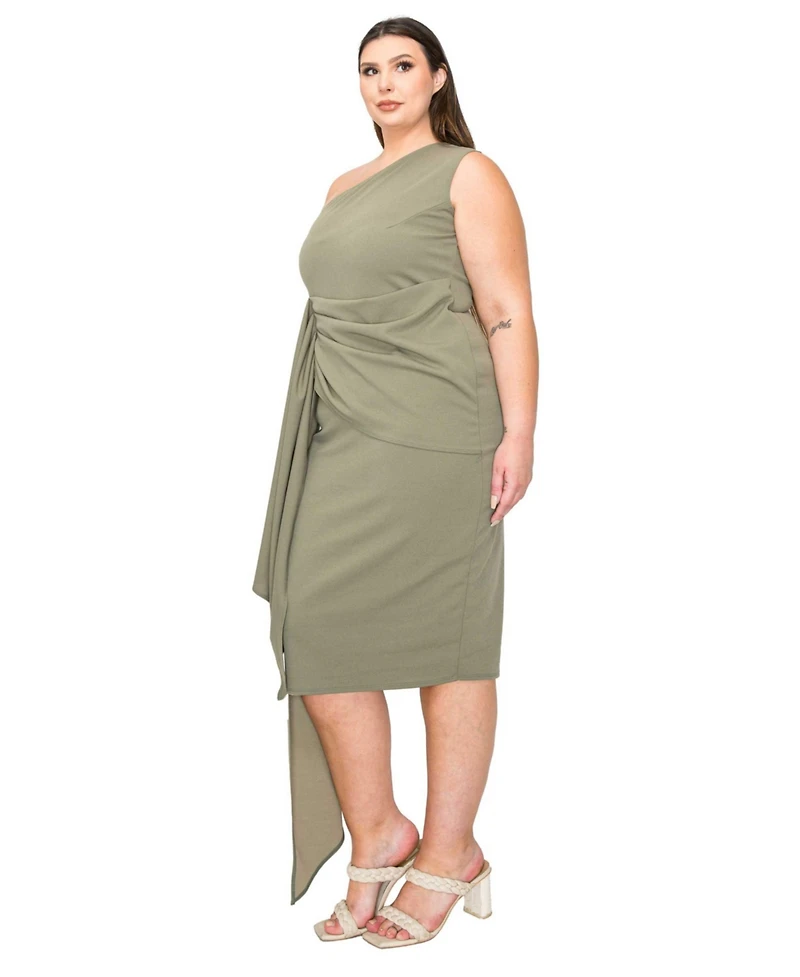 L I V D Plus Esme Front Draped Sash Dress
