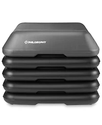 Philosophy Gym Aerobic Exercise Adjustable High Step Platform, with 4 Risers Included - Gray