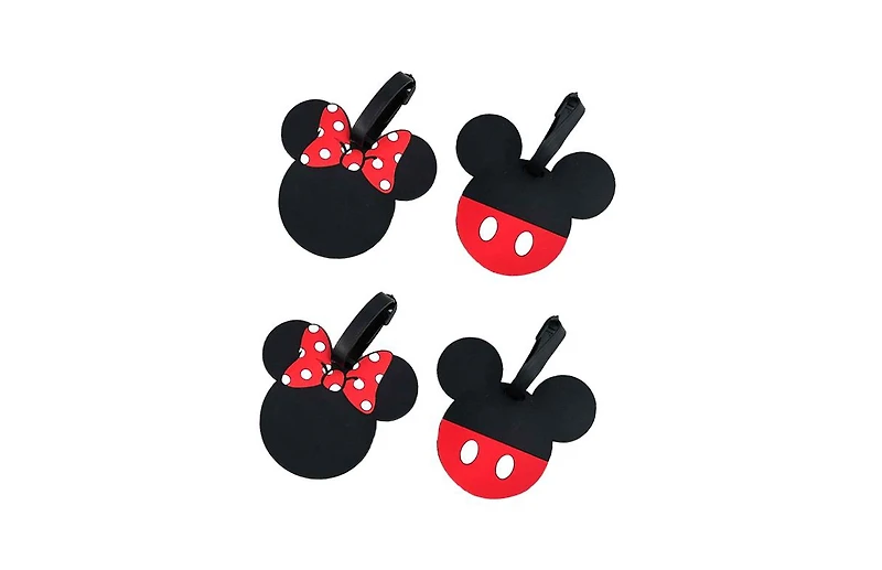 Disney Mickey Mouse and Minnie Mouse Luggage Tags Gifts Mickey and Minnie Pvc Travel Tags Gifts - Set of 4