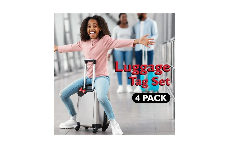 Disney Mickey Mouse and Minnie Mouse Luggage Tags Gifts Mickey and Minnie Pvc Travel Tags Gifts - Set of 4