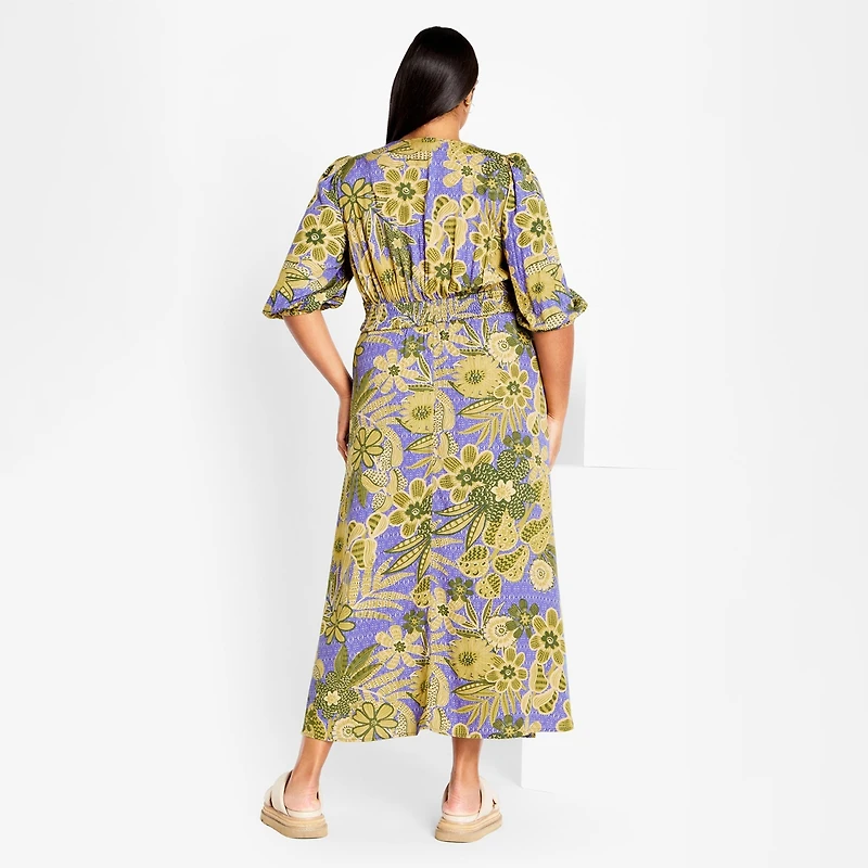 City Chic Plus Daydream Print Maxi Dress