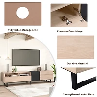 Streamdale 80" Tv Stand with Double Storage & Drop Down Door