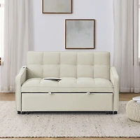 Streamdale Loveseat Sofa Bed with Pull-out, Adjustable Back, Usb Charging
