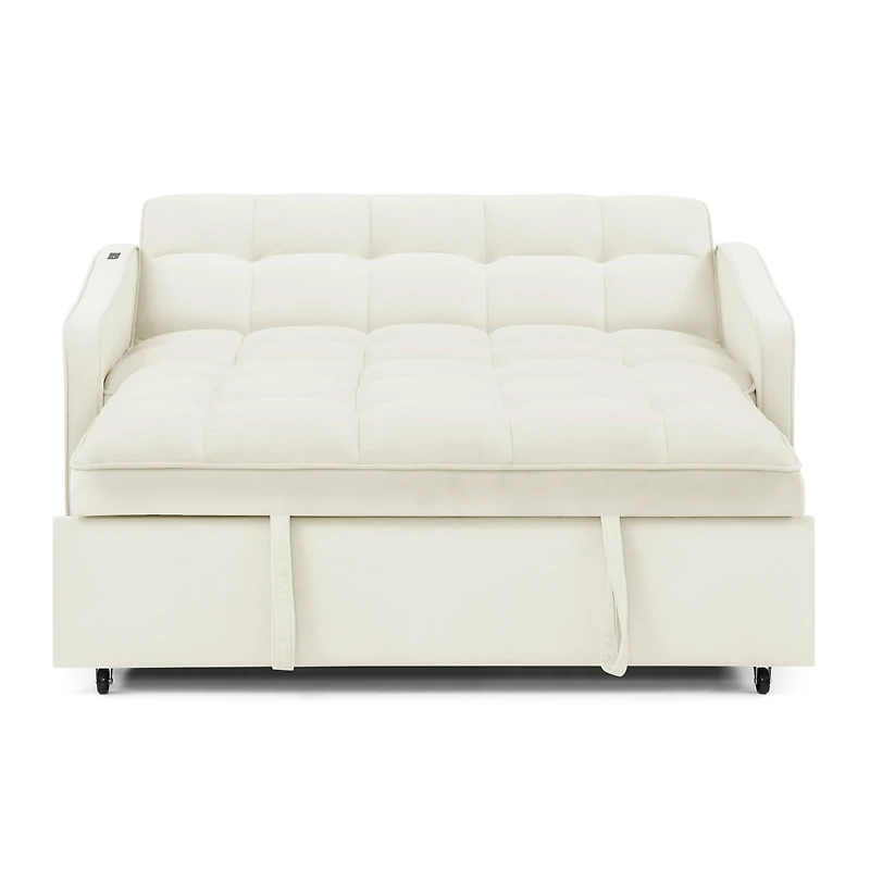 Streamdale Loveseat Sofa Bed with Pull-out, Adjustable Back, Usb Charging