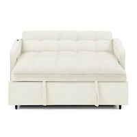 Streamdale Loveseat Sofa Bed with Pull-out, Adjustable Back, Usb Charging