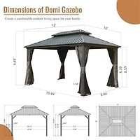 Streamdale 10' X 12' Hardtop Gazebo, Aluminum Metal Gazebo