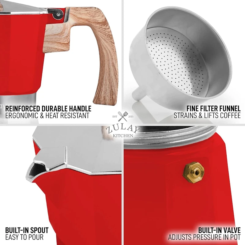 5.5 Cups Classic Stovetop Italian Style Espresso Maker Moka Pot