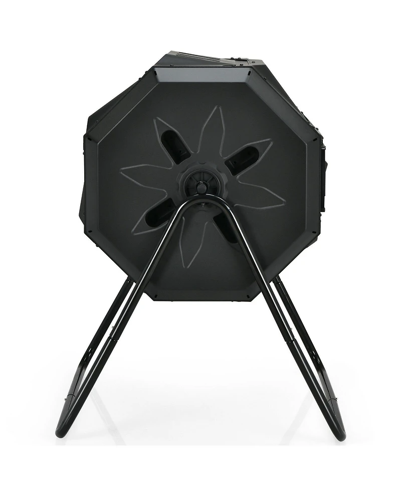 43 Gallon Composting Tumbler Compost Bin with Dual Rotating Chamber