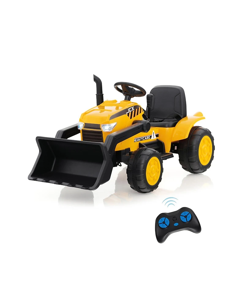 Slickblue 12V Kid's Ride on Excavator with Adjustable Digging Bucket-Yellow