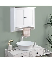 Sugift Wall Mounted Bathroom Storage Medicine Cabinet with Towel Bar