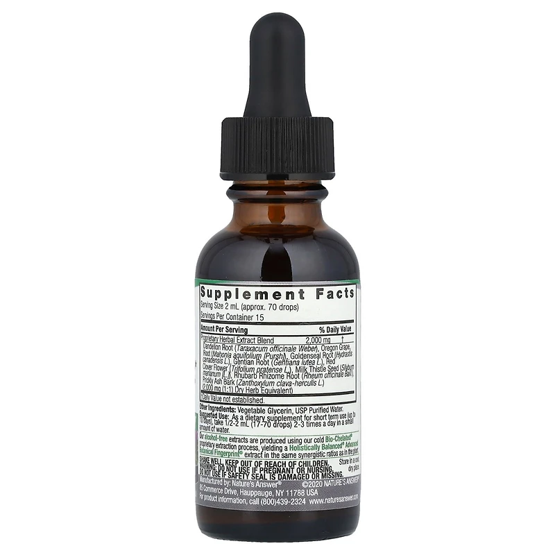 Nature's Answer Liver Support Herbal Blend Fluid Extract Alcohol-Free 2 000 mg