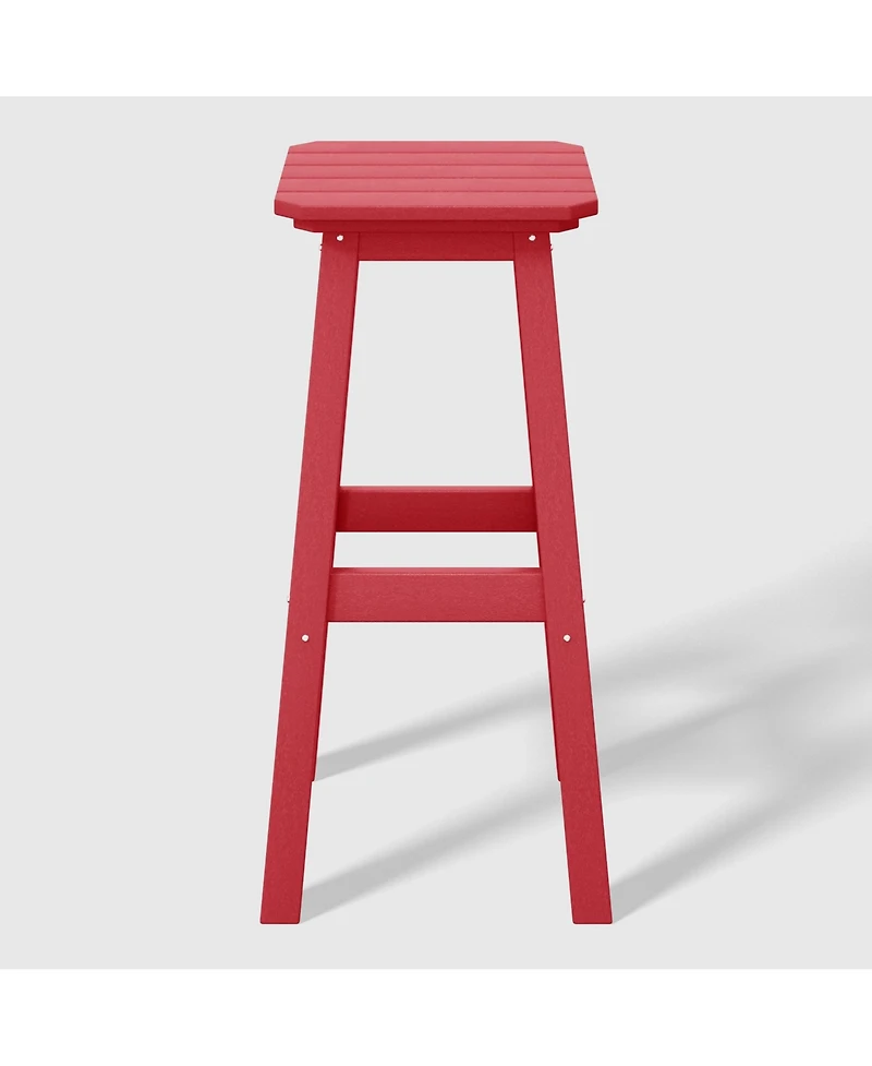 WestinTrends 29" Hdpe Outdoor Patio Square Bar Stools (Set of 2)