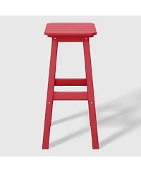 WestinTrends 29" Hdpe Outdoor Patio Square Bar Stools (Set of 2)