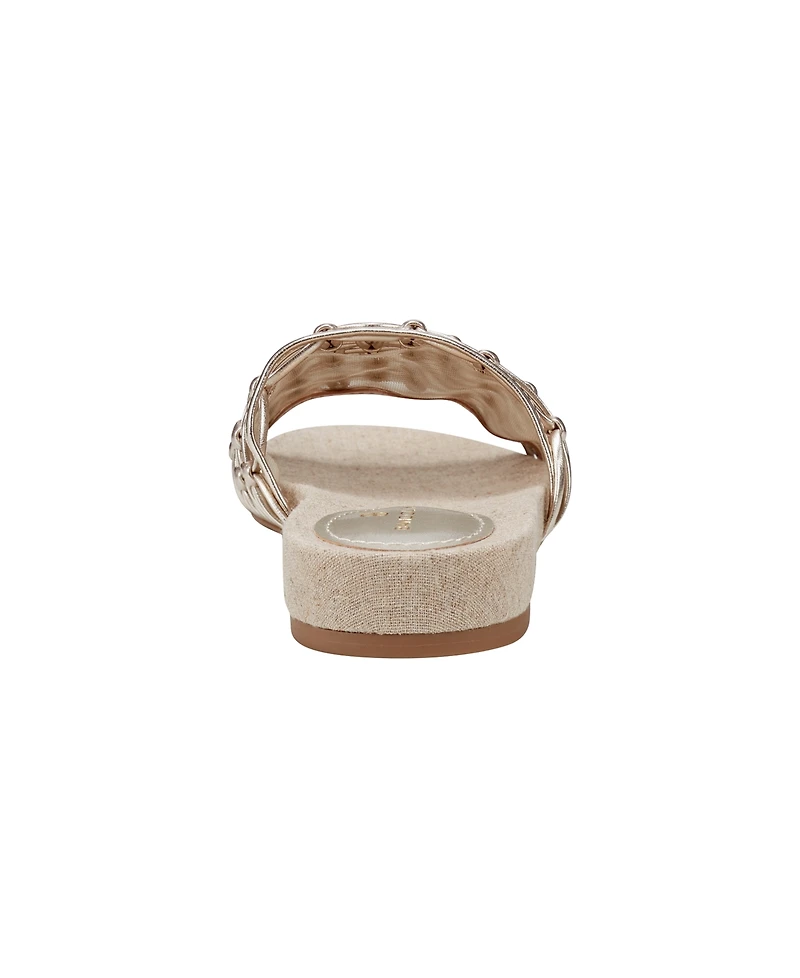 Bandolino Women's Melly Knotted Upper Flat Slide Sandals