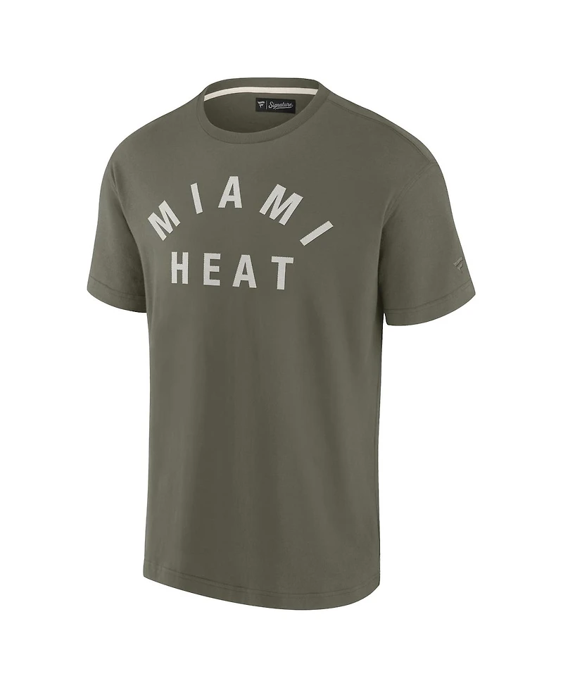 Fanatics Signature Men's and Women Olive Miami Heat Elements Super Soft Short Sleeve T-Shirt