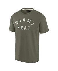 Fanatics Signature Men's and Women Olive Miami Heat Elements Super Soft Short Sleeve T-Shirt