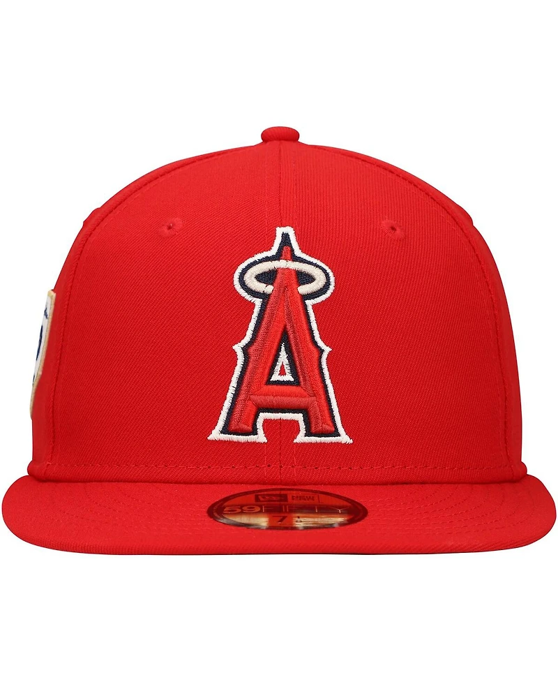 New Era Men's Red Los Angeles Angels Jackie Robinson Day Side Patch 59FIFTY Fitted Hat