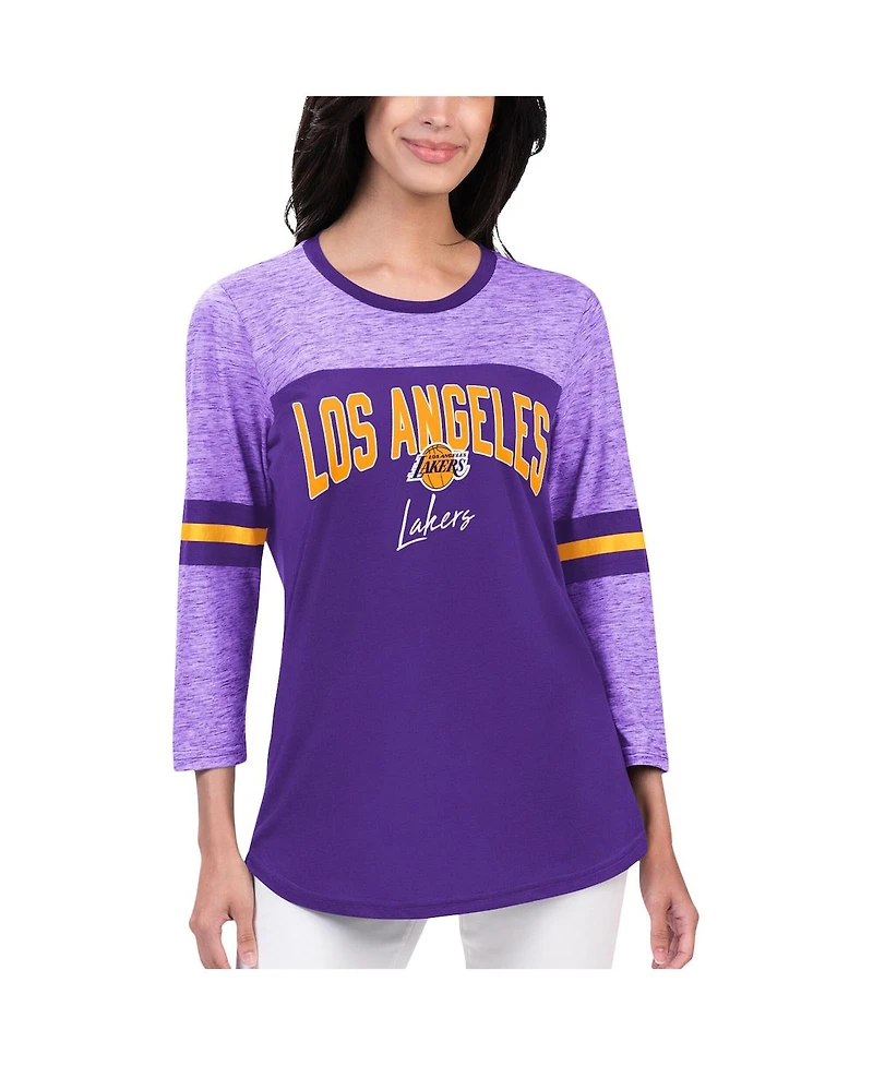 G-iii 4Her by Carl Banks Women's Los Angeles Lakers Play the Game 3/4-Sleeve T-Shirt
