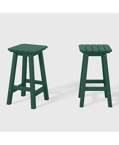 WestinTrends 24" Hdpe Outdoor Patio Counter High Backless Square Set of
