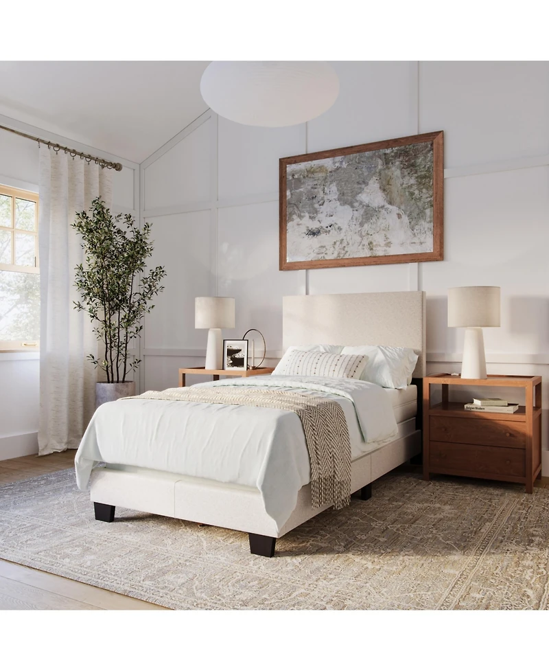 Amber & Emily Upholstered Modern Twin Bed