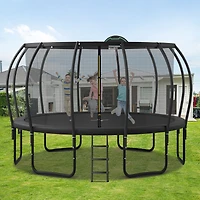 Streamdale Furniture Kids 16FT Trampoline with Safety Enclosure & Basketball Board