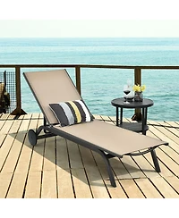 Slickblue 6-Position Adjustable Fabric Outdoor Patio Recliner Chair