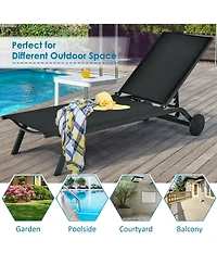 Slickblue 6-Position Adjustable Fabric Outdoor Patio Recliner Chair