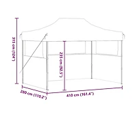 Professional Folding Party Tent with 3 Sidewalls 9.8'x13.1' Steel Anthracite