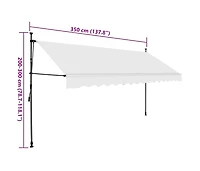Manual Retractable Awning with Led 137.8" Cream