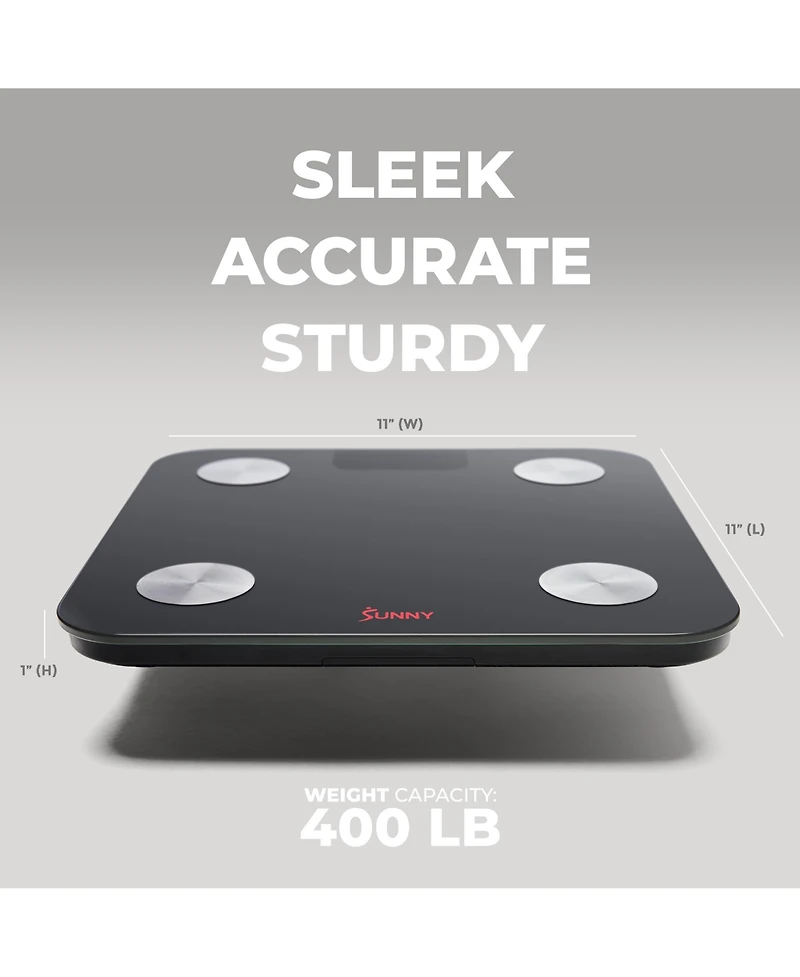 Smart Body Weight, Fat, and Bmi Composition Scale with Bluetooth & Free SunnyFit App
