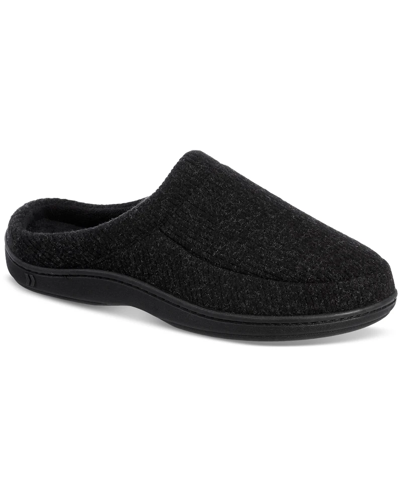 Isotoner Men's Heathered Cord Knit Jermaine Clog Slipper with Micro Terry Lining