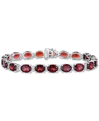 Garnet (28 ct. t.w.) & White Topaz (3/8 Oval Link Bracelet Sterling Silver (Also Blue Topaz, Amethyst, Peridot, Citrine)