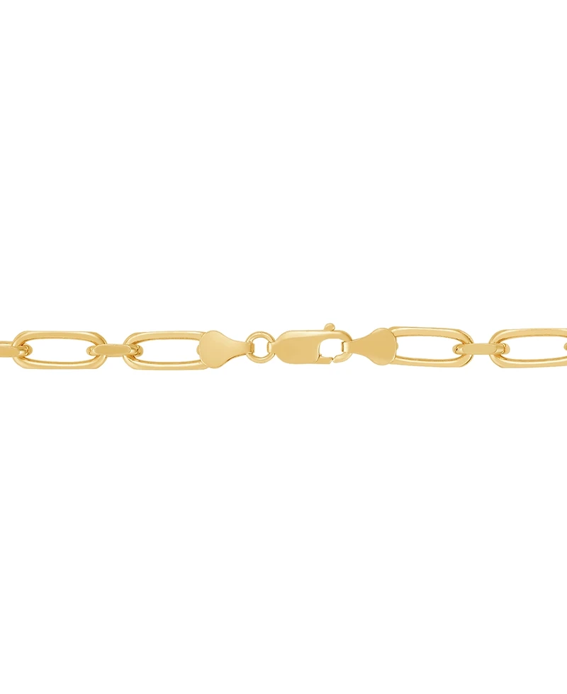 Italian Silver Square Rolo Link 22" Chain Necklace in 18K Gold-Plated Sterling Silver