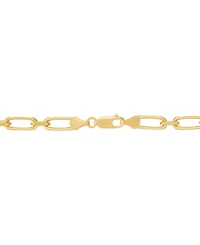 Italian Silver Square Rolo Link 22" Chain Necklace in 18K Gold-Plated Sterling Silver