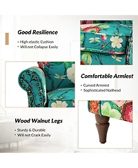 Avelina Wooden Armchair with Nailhead Trim