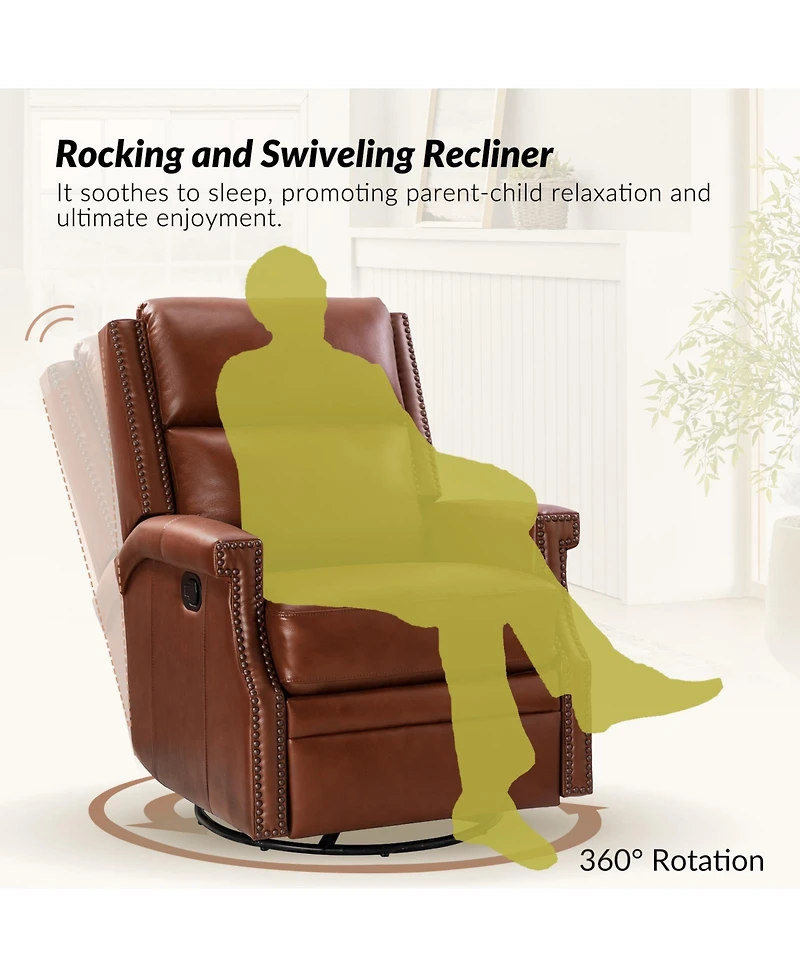 Anselm Transitional Recliner with Nailhead Trim