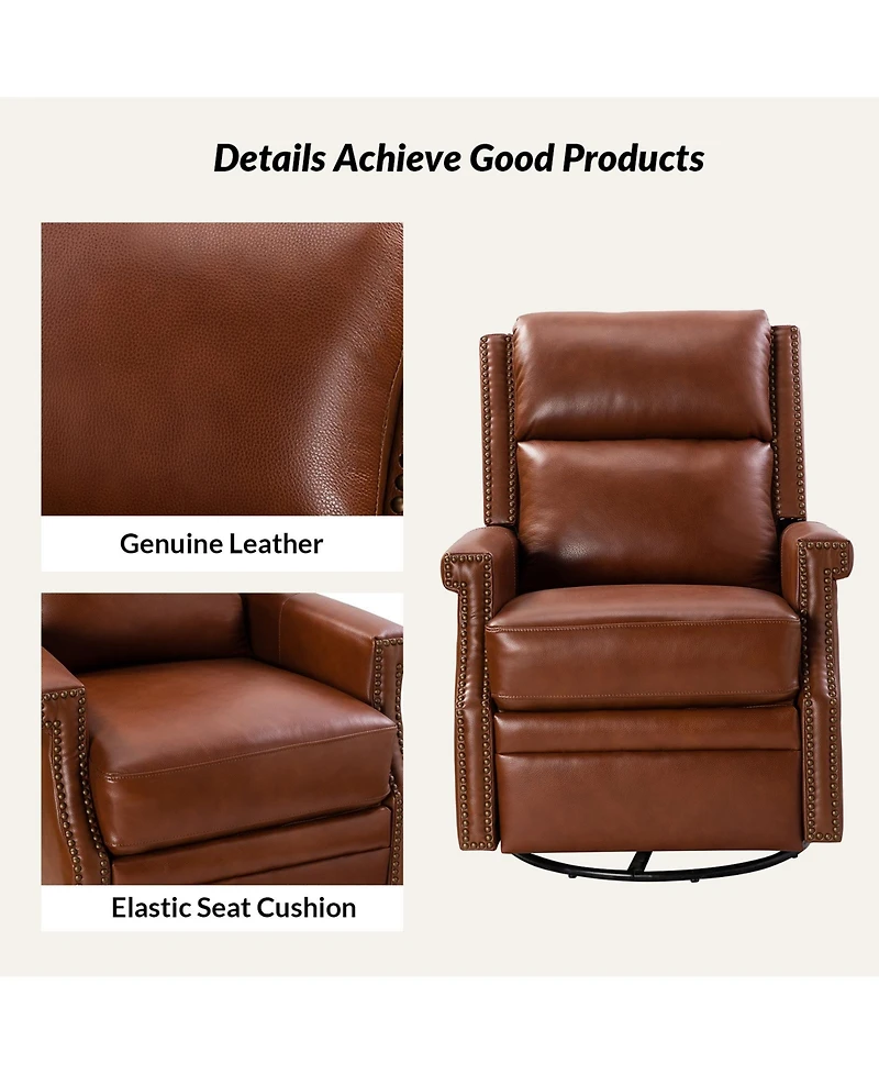 Anselm Transitional Recliner with Nailhead Trim