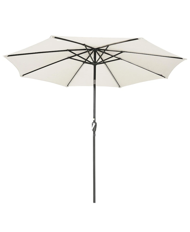 9ft Solar Led Patio Umbrella Outdoor Yard Parasol Pool Sunshade Tilt with Crank