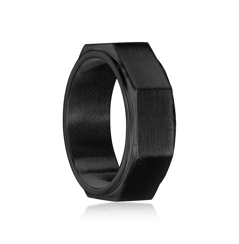 Metallo Stainless Steel Geometric Spinner Ring
