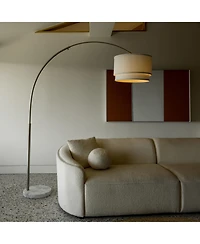 Mason 81" Led Contemporary Arc Floor Lamp with Marble Base, Bulb Included