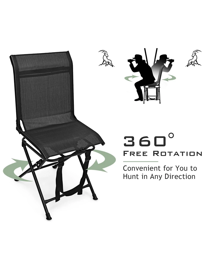 Slickblue All weather Outdoor Foldable 360 Degree Swivel Chair with Iron Frame