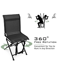 Slickblue All weather Outdoor Foldable 360 Degree Swivel Chair with Iron Frame