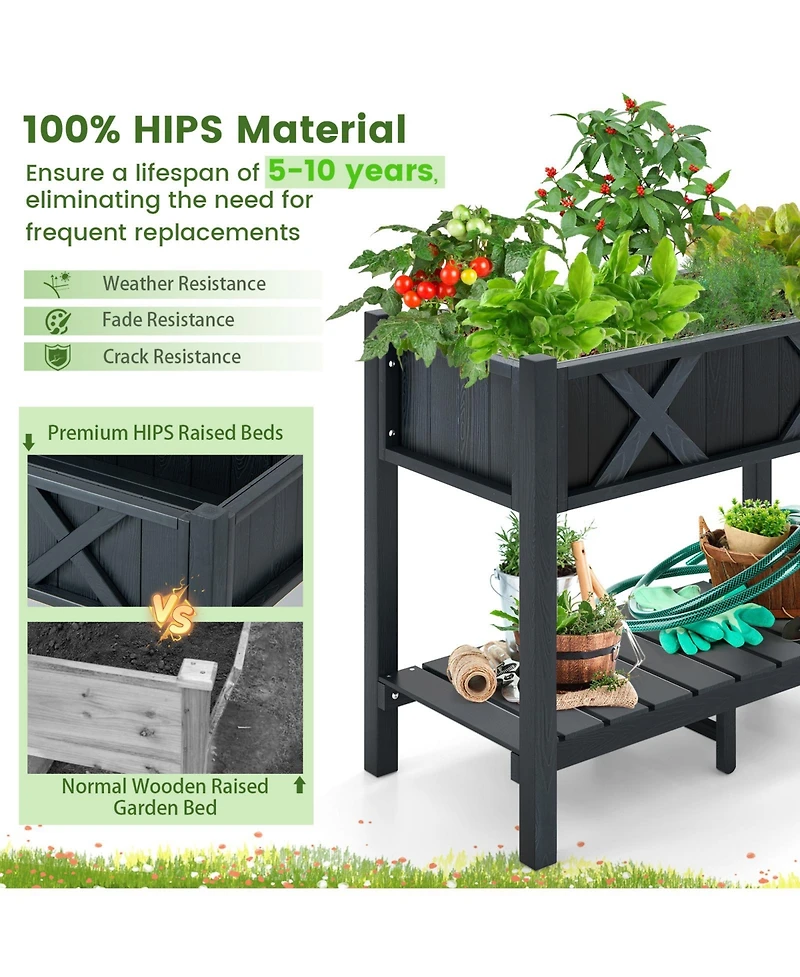 Slickblue Hips Raised Garden Bed Poly Wood Elevated Planter Box