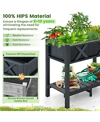 Slickblue Hips Raised Garden Bed Poly Wood Elevated Planter Box