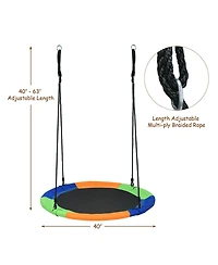 Slickblue 40-Inch Flying Saucer Tree Swing Outdoor Play Set with Easy Installation Process for Kids
