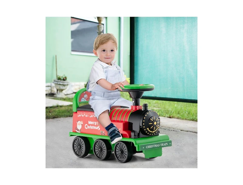 Slickblue 6V Electric Kids Ride On Car Toy Train with 16 Pieces Tracks