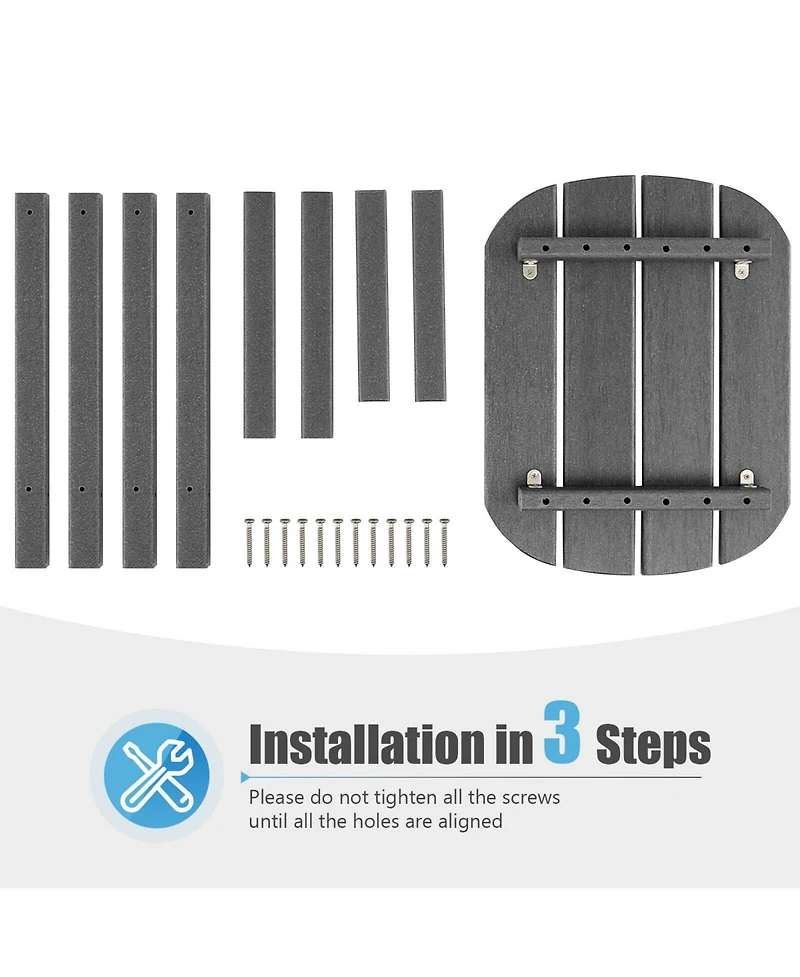 Slickblue 18 Inch Weather Resistant Side Table for Garden Yard Patio