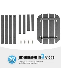 Slickblue 18 Inch Weather Resistant Side Table for Garden Yard Patio